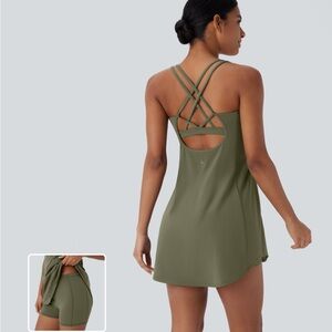 HALARA Olive Green Strappy Dress